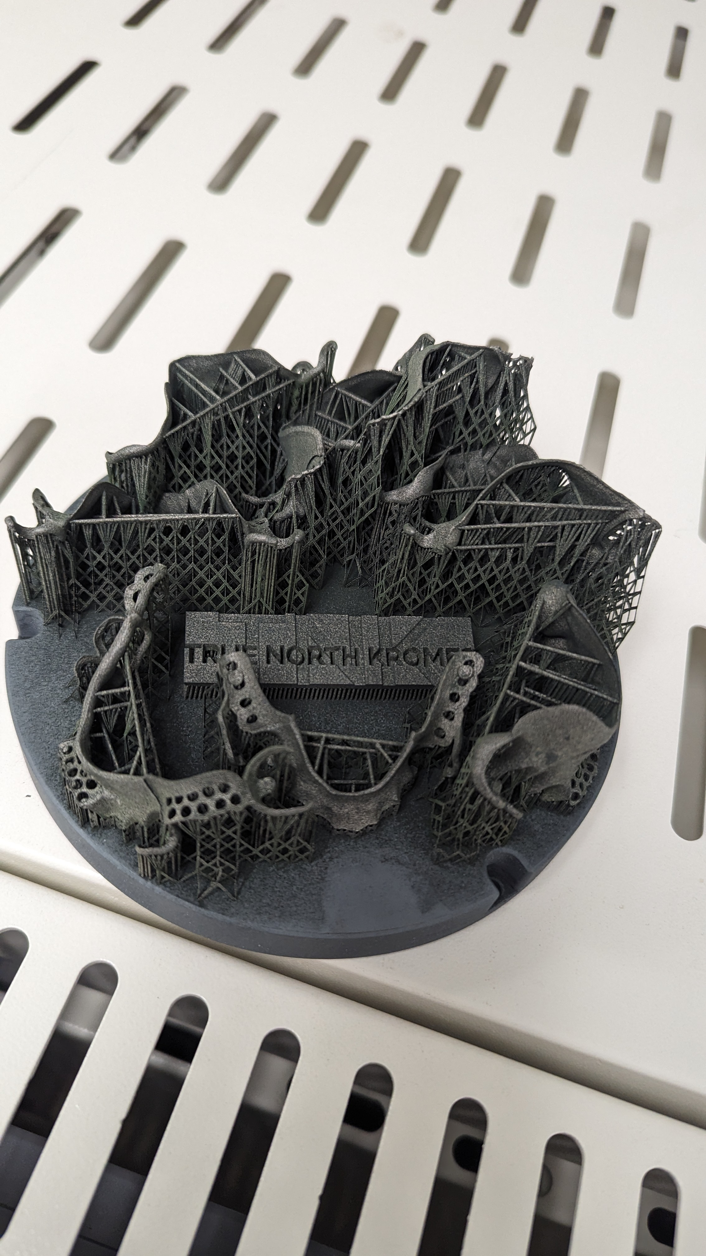 Upper framework with clasps on dental model