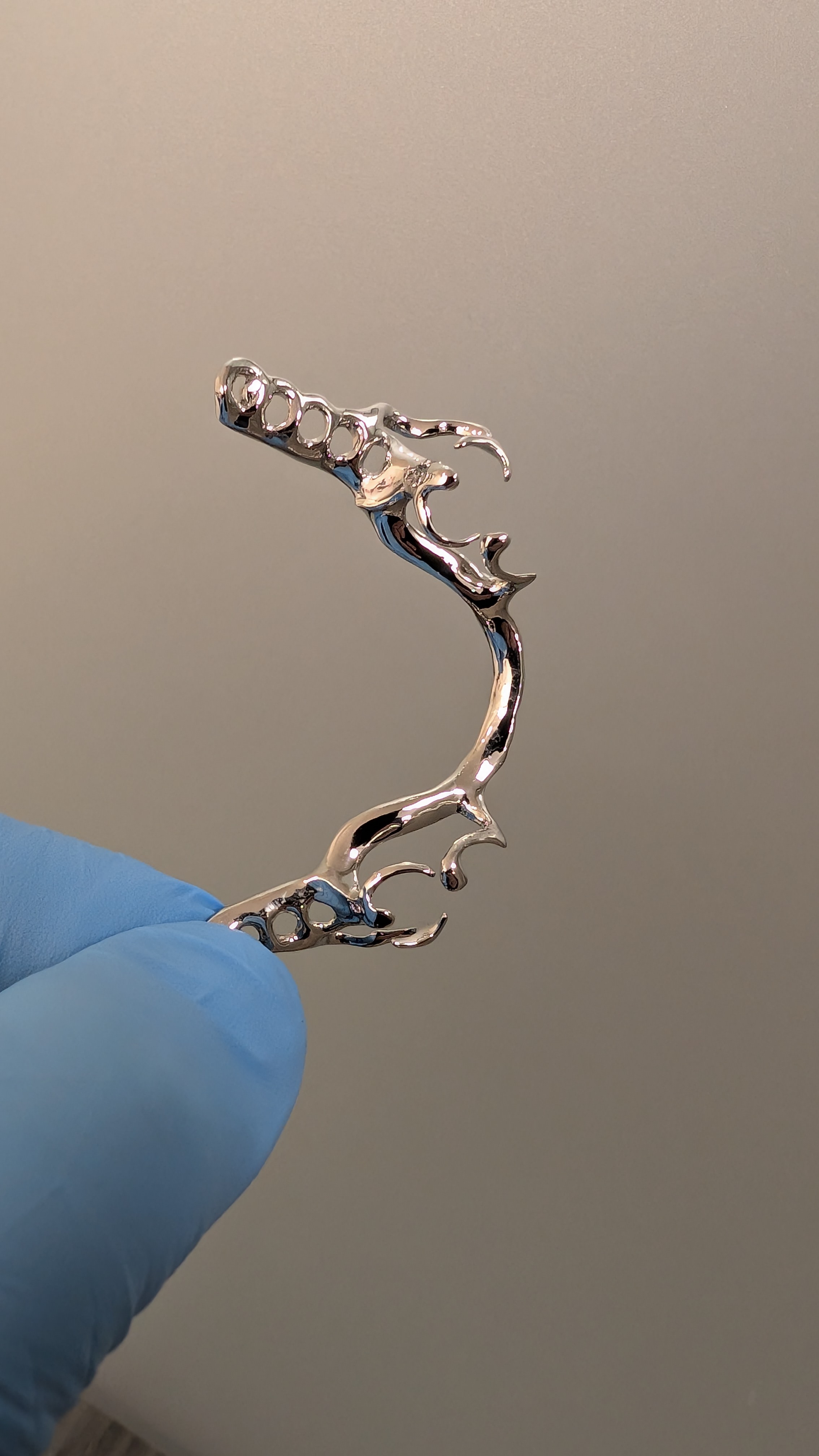 Polished partial framework with clasps